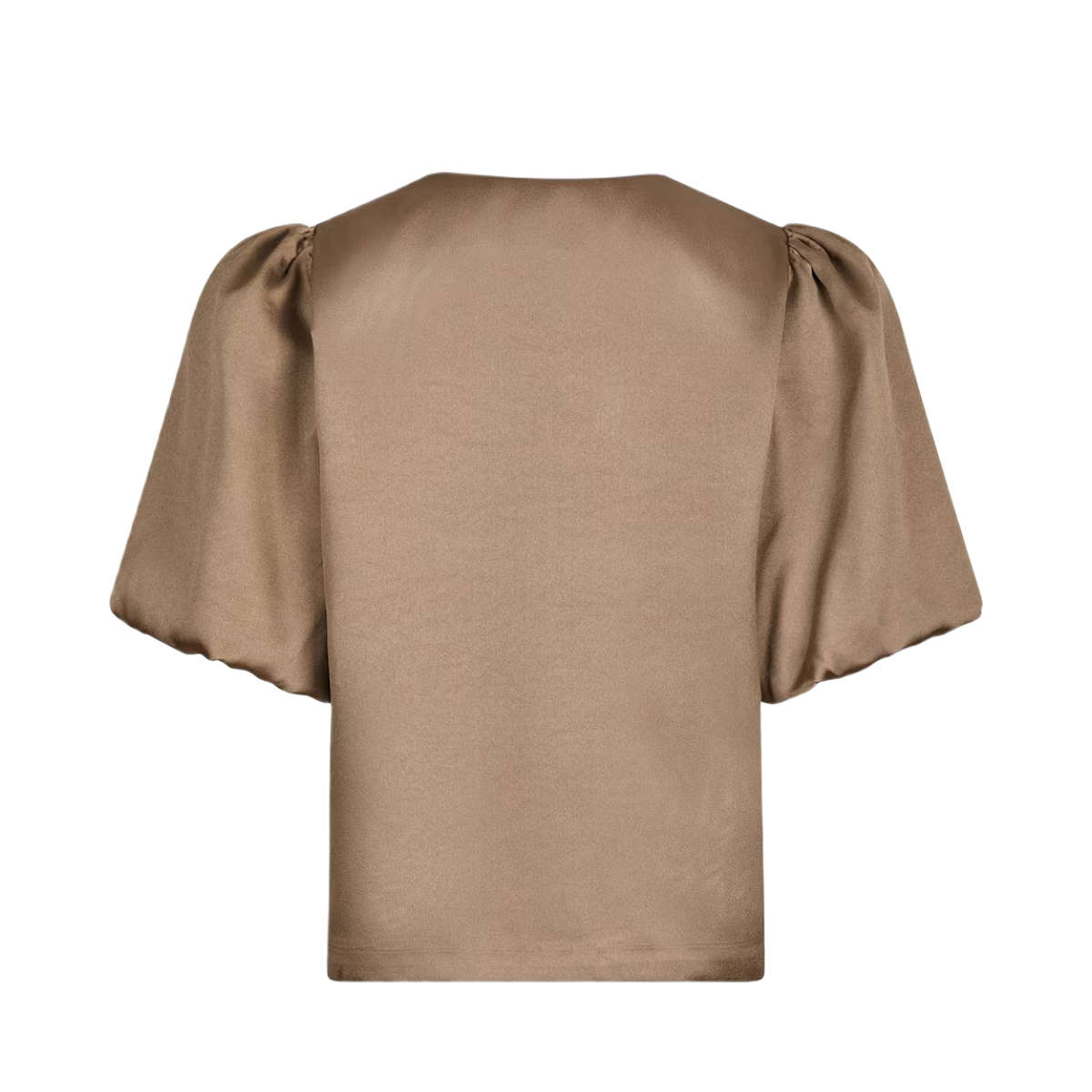 Aisa Dull Satin Blouse - Dark Taupe