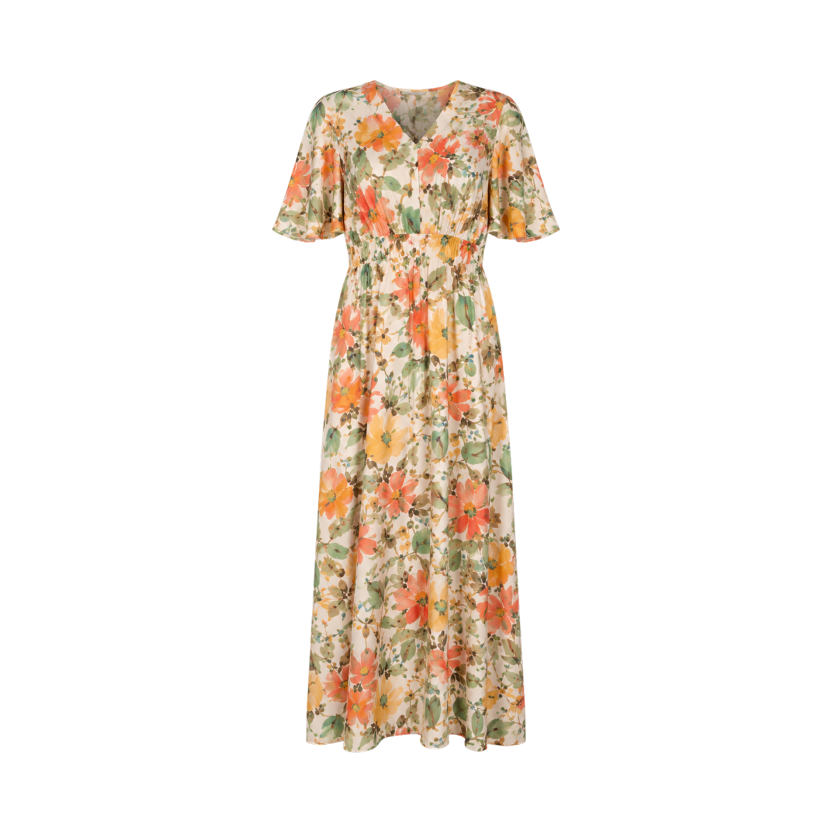 Leonora Dress - 651 Light Red Pattern