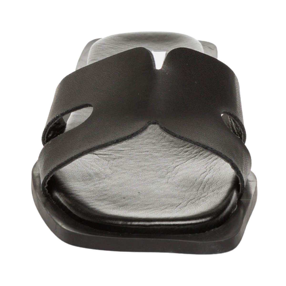 Sofia Slides - BLACK LEATHER