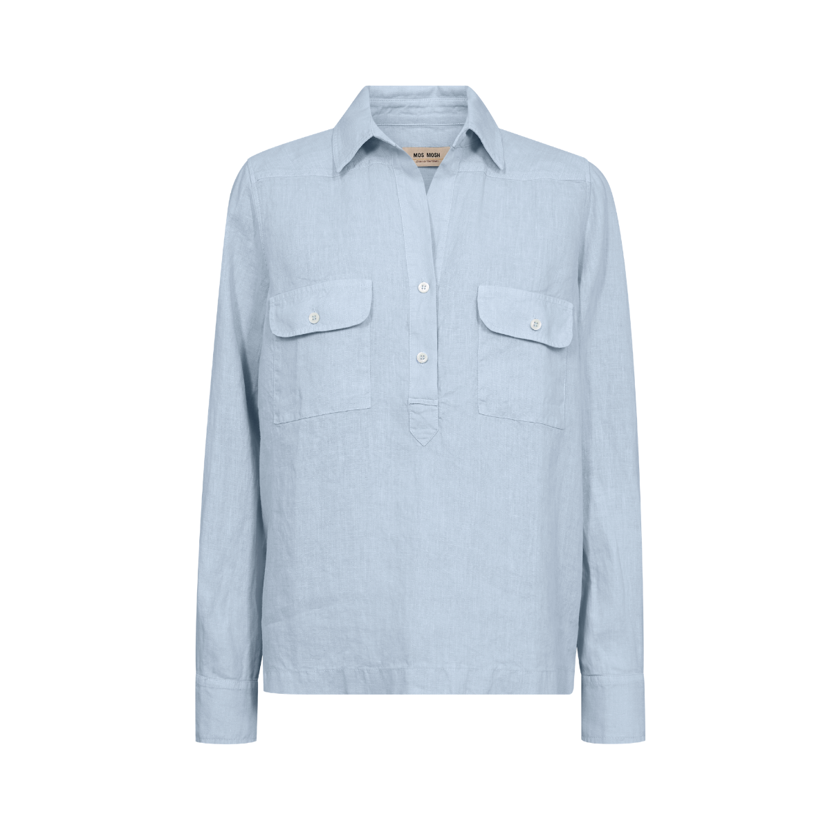 MMEnna Linen Pocket Blouse - Brunnera Blue