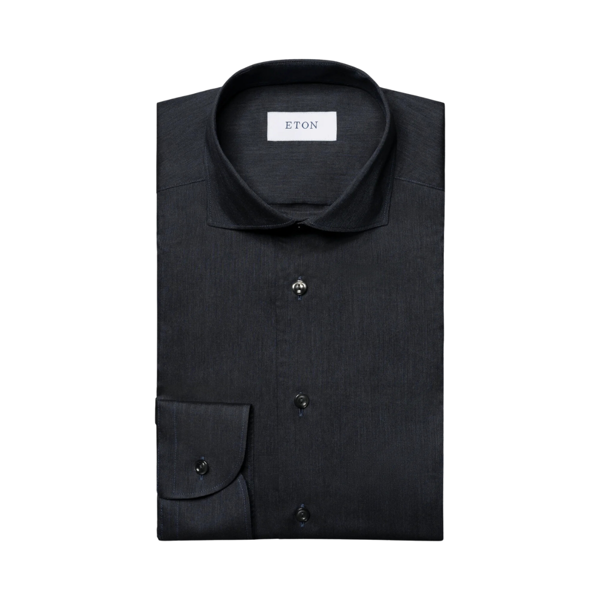 Herringbone Wrinkle Free Flannel Shirt - Navy Blue