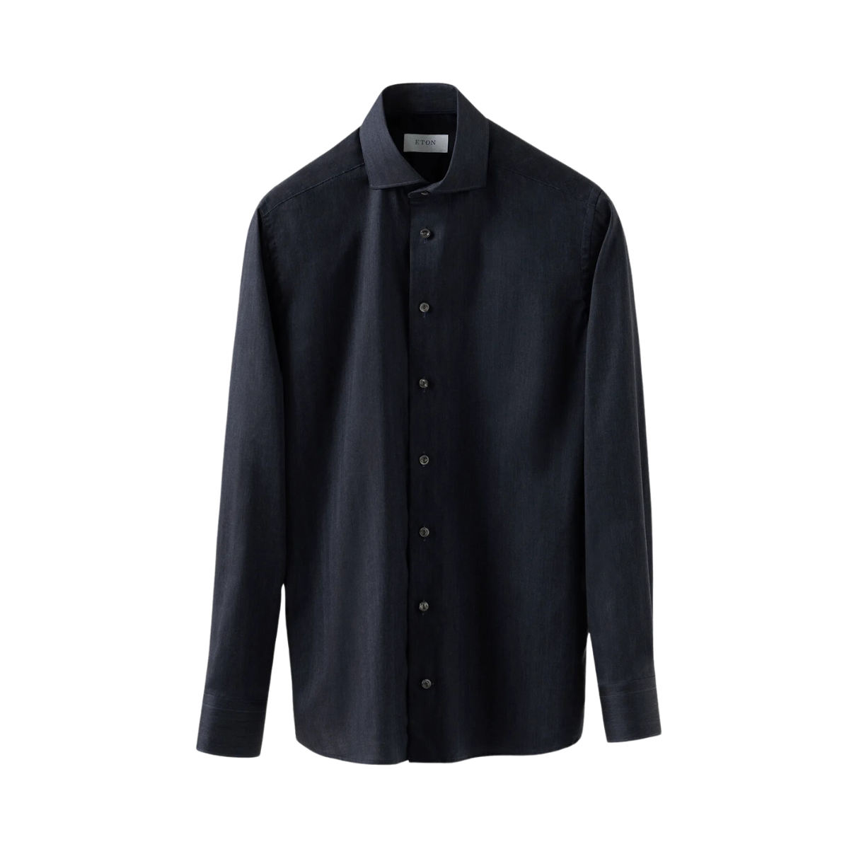 Herringbone Wrinkle Free Flannel Shirt - Navy Blue