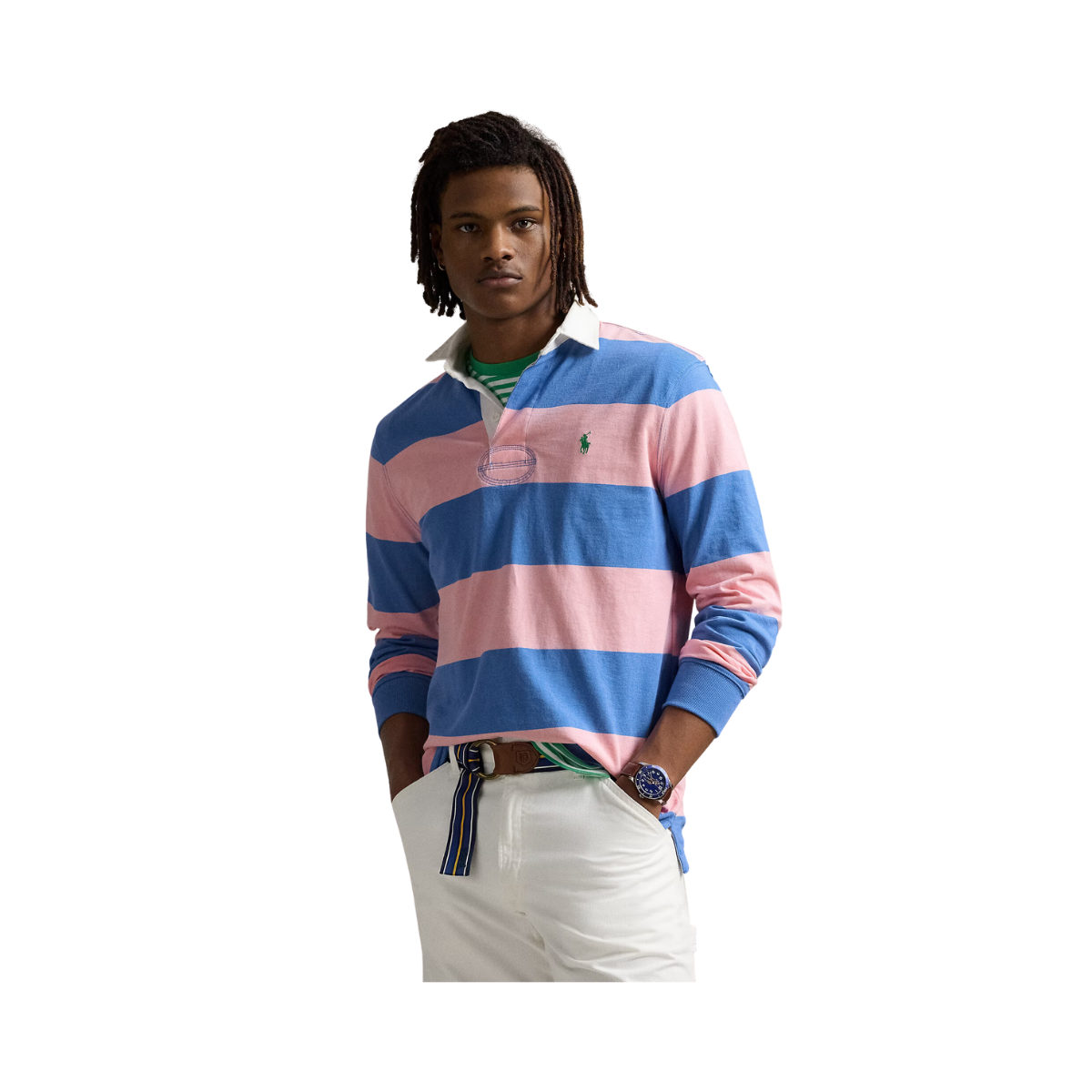 Long Sleeve Rugby - Garden Pink/New England Blue