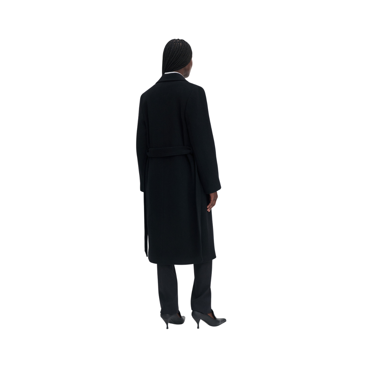 Charlotte Wool Belted Coat - Black