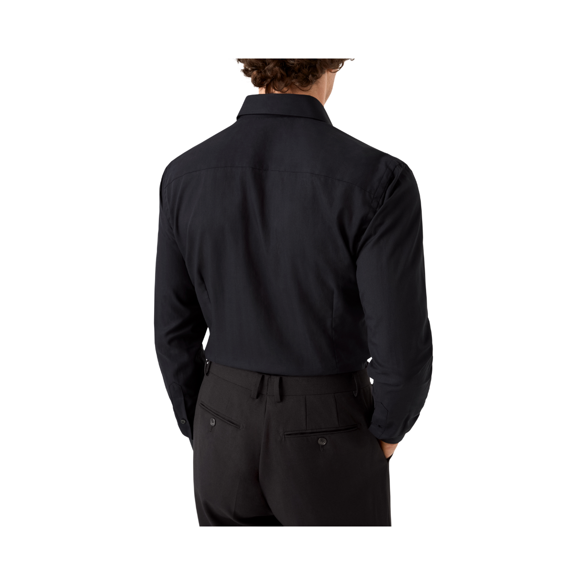 Herringbone Wrinkle Free Flannel Shirt - Black