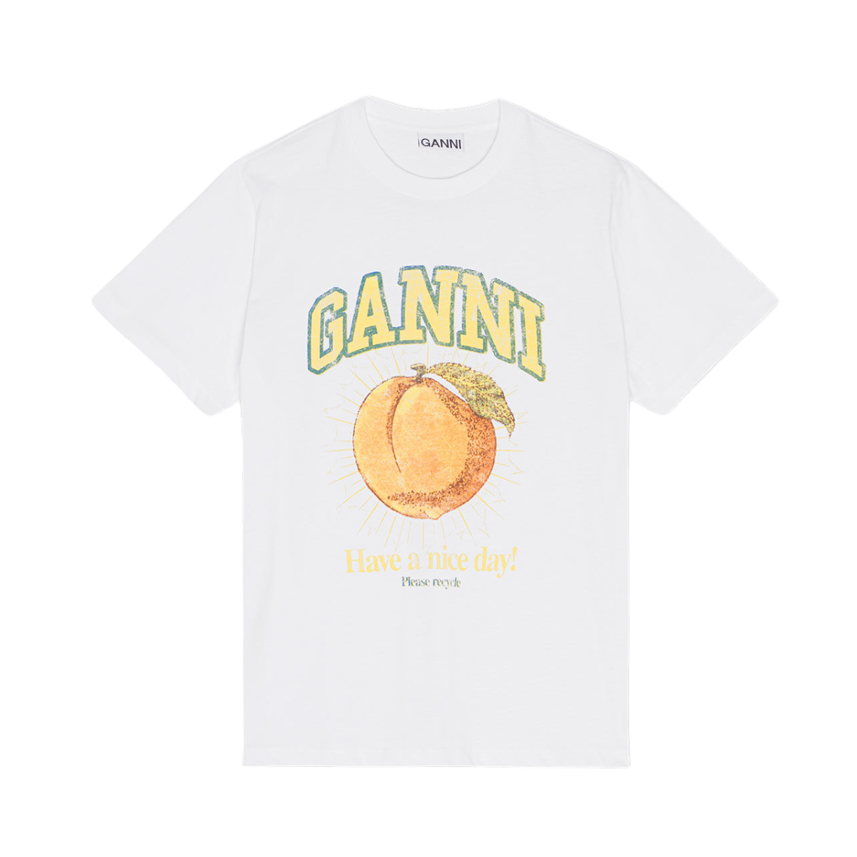 Basic Jersey Peach Relaxed T-shirt - White