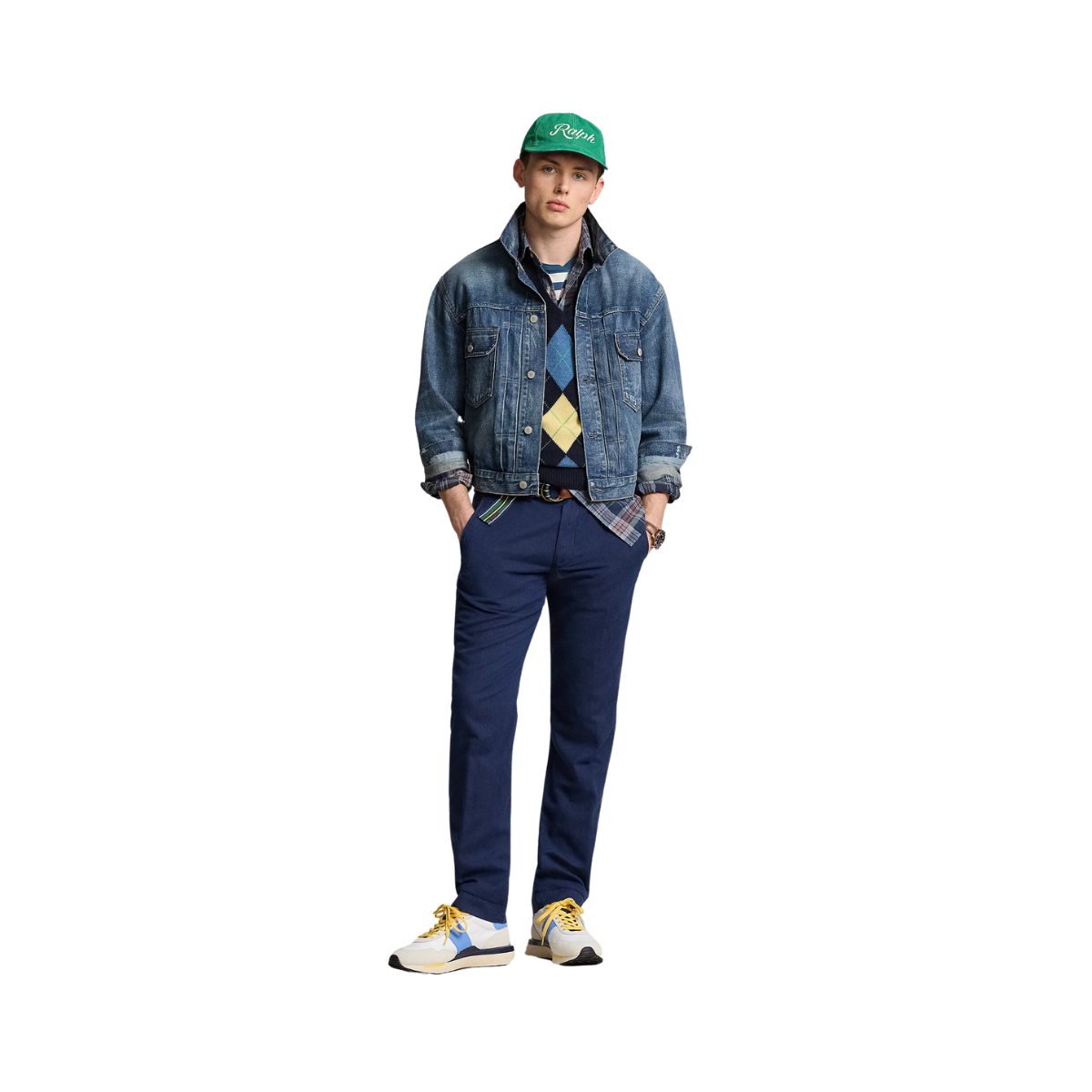 Straight Fit Linen-Cotton Trouser - Navy
