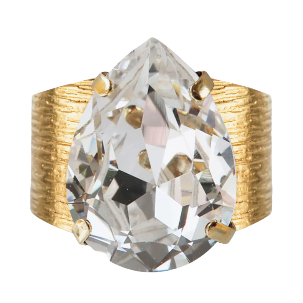 Classic Drop Ring Gold - Crystal Guld
