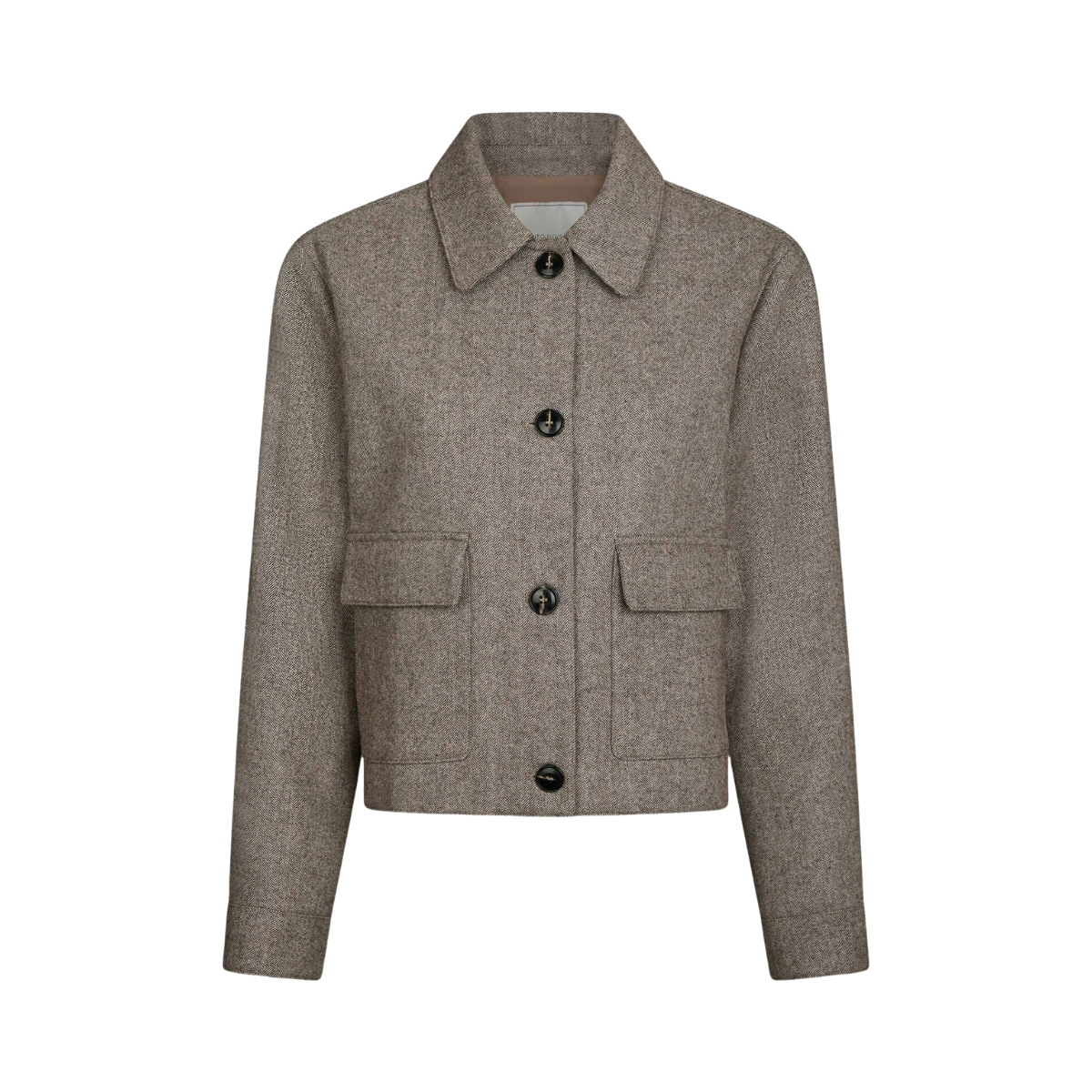Romana Herringbone Jacket - Dusty Brown