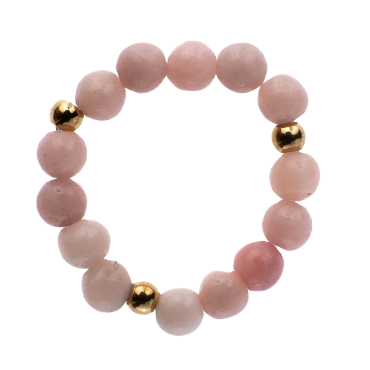 Stone & Pearl Bead Ring 4 mm W/Charm - Rose Mix