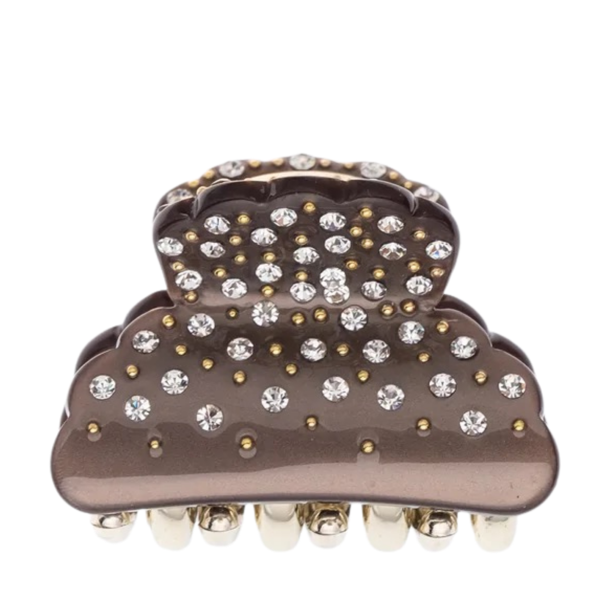 Crystal Hair Claw Small - Soft Brown