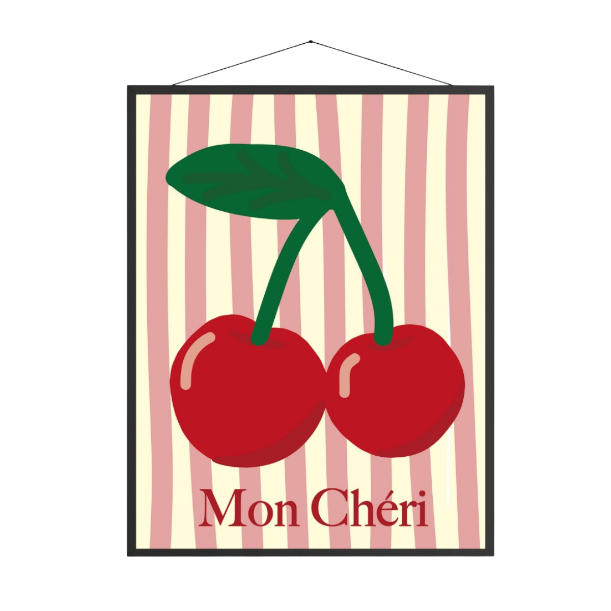 Poster 30x40 Mon Chereie w black frame - Pink
