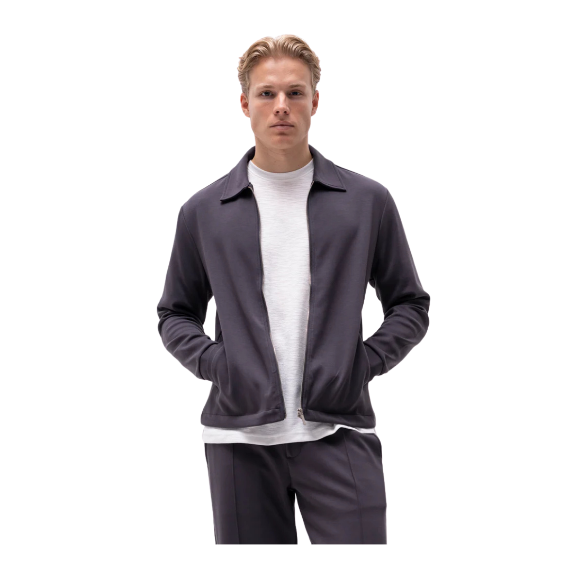 Kakoi Zip Shirt - Deep Grey