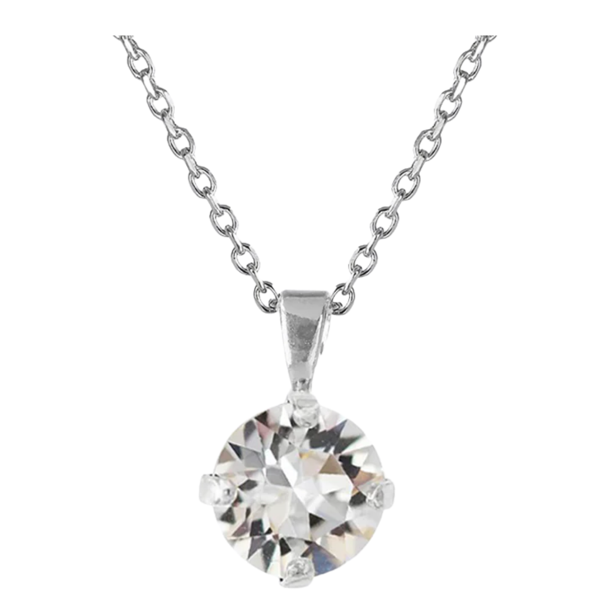 CLASSIC PETITE NECKLACE RHODIUM - Crystal Rhodium