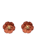 Flower Small Earrings - 02 Metallic Brown