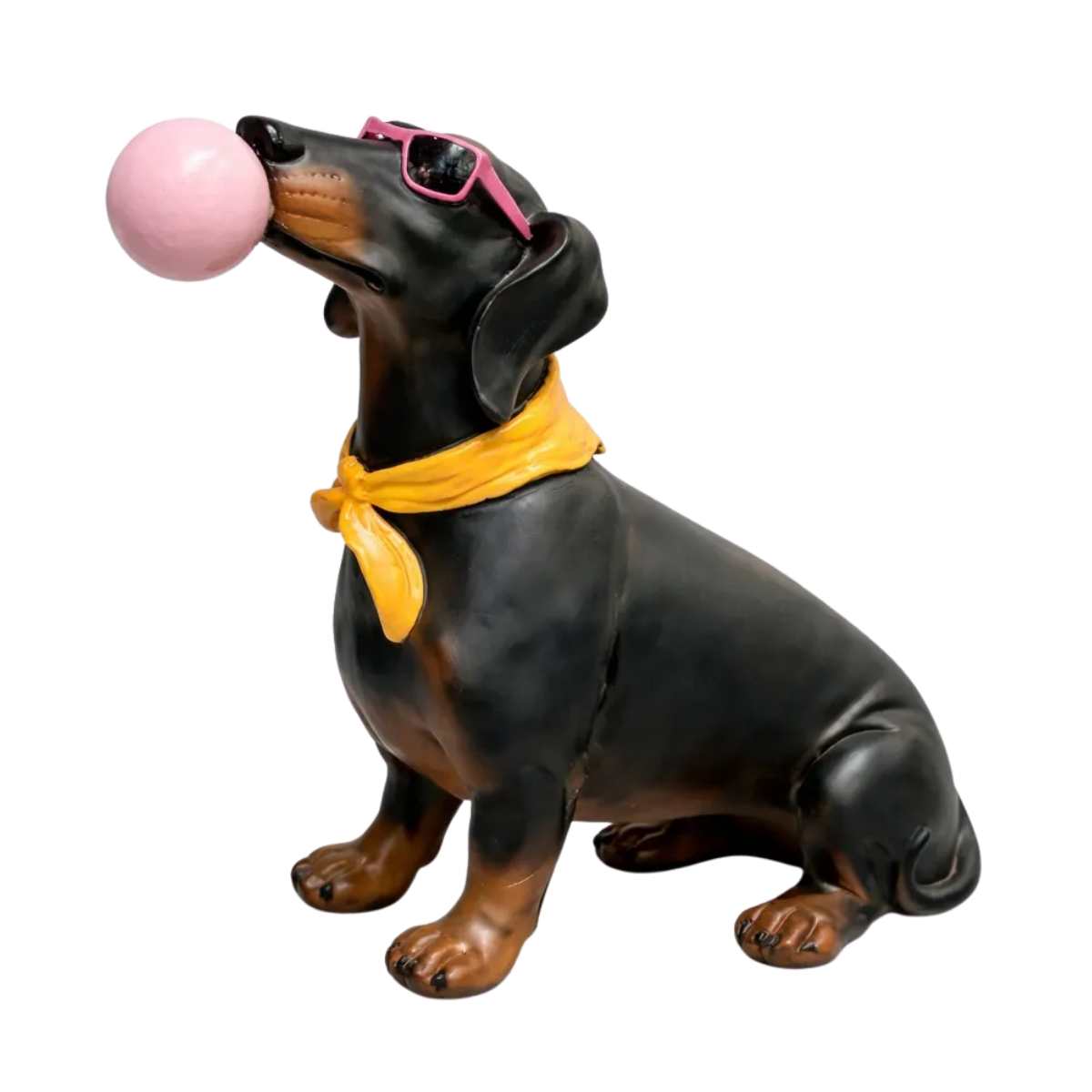 Blowing Dachshund Dog - Black/Pink