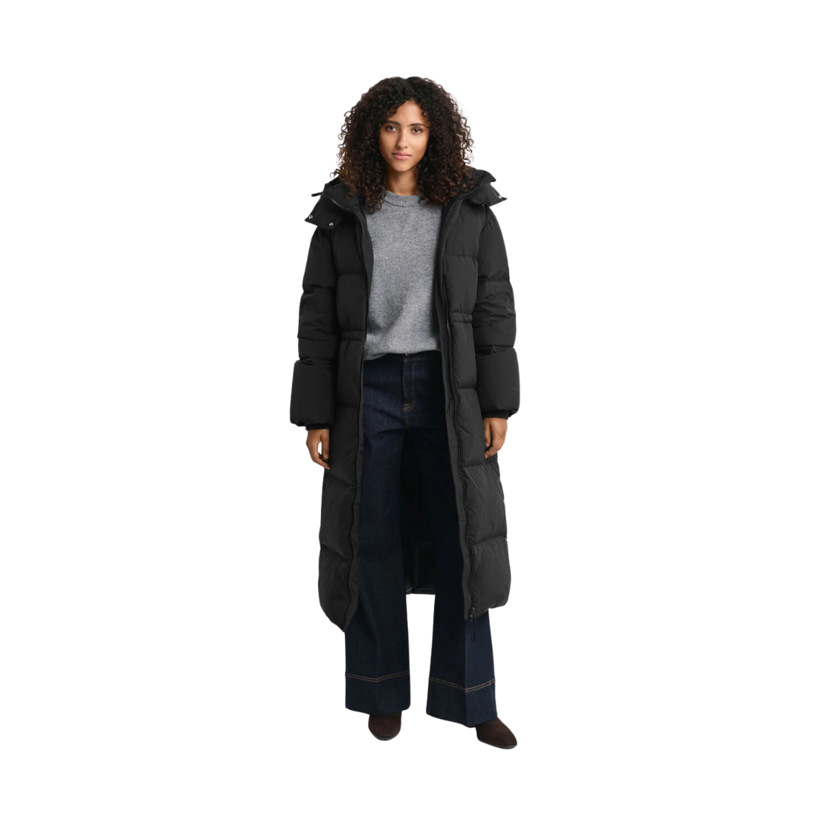 Full Length Down Coat - Black