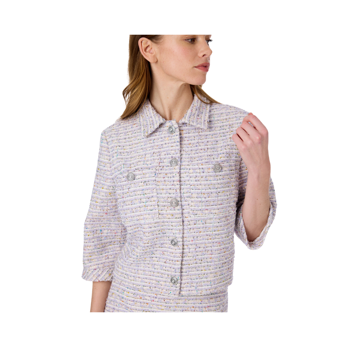 Blair tweed jacket - Purple/White