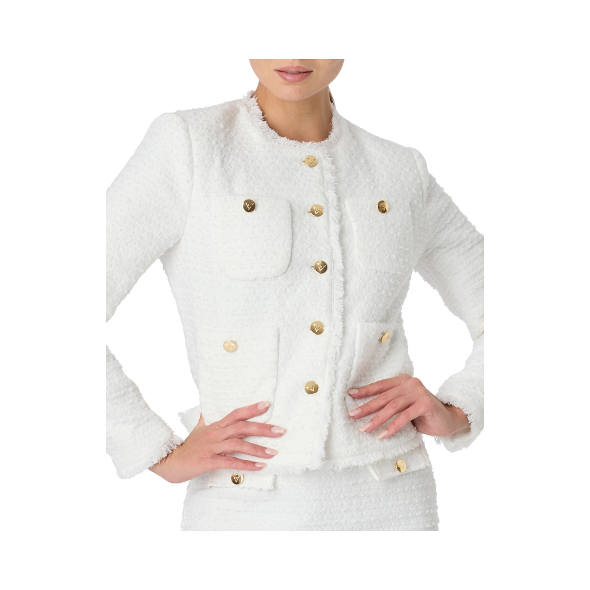 Alexandra Tweed Jacket - White