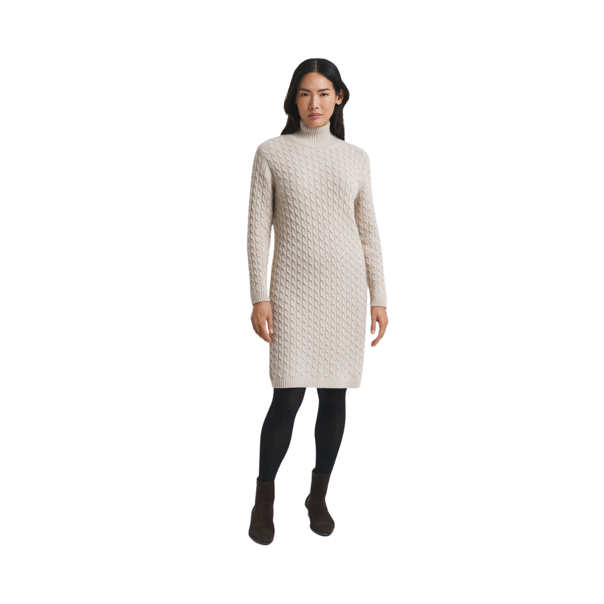 Cable Knit Dress - Seed Melange