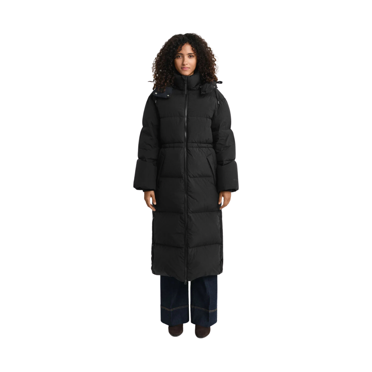 Full Length Down Coat - Black