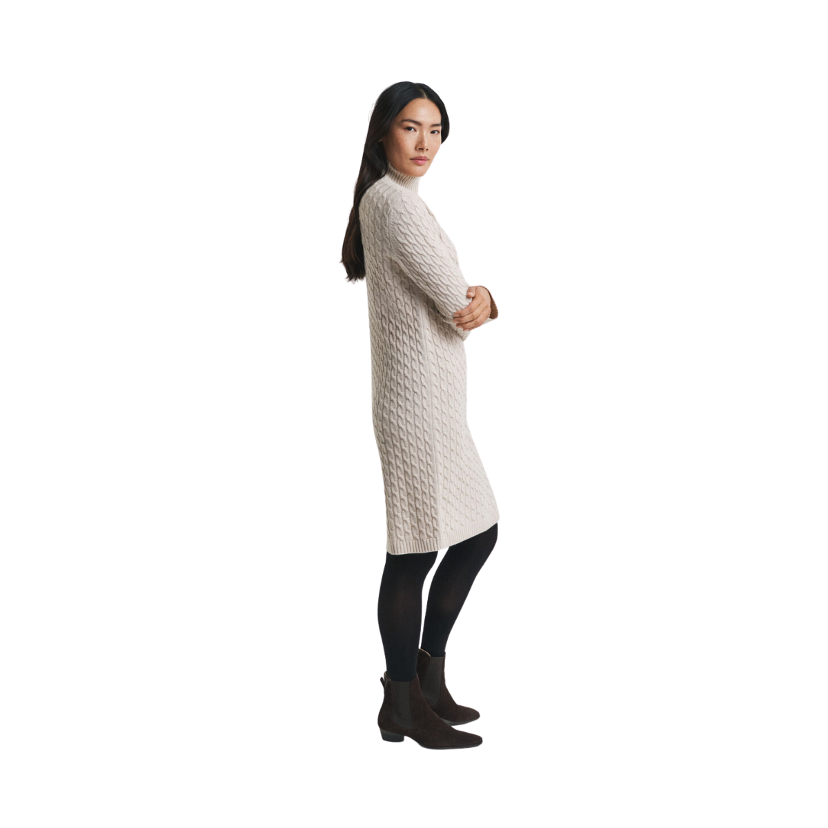 Cable Knit Dress - Seed Melange