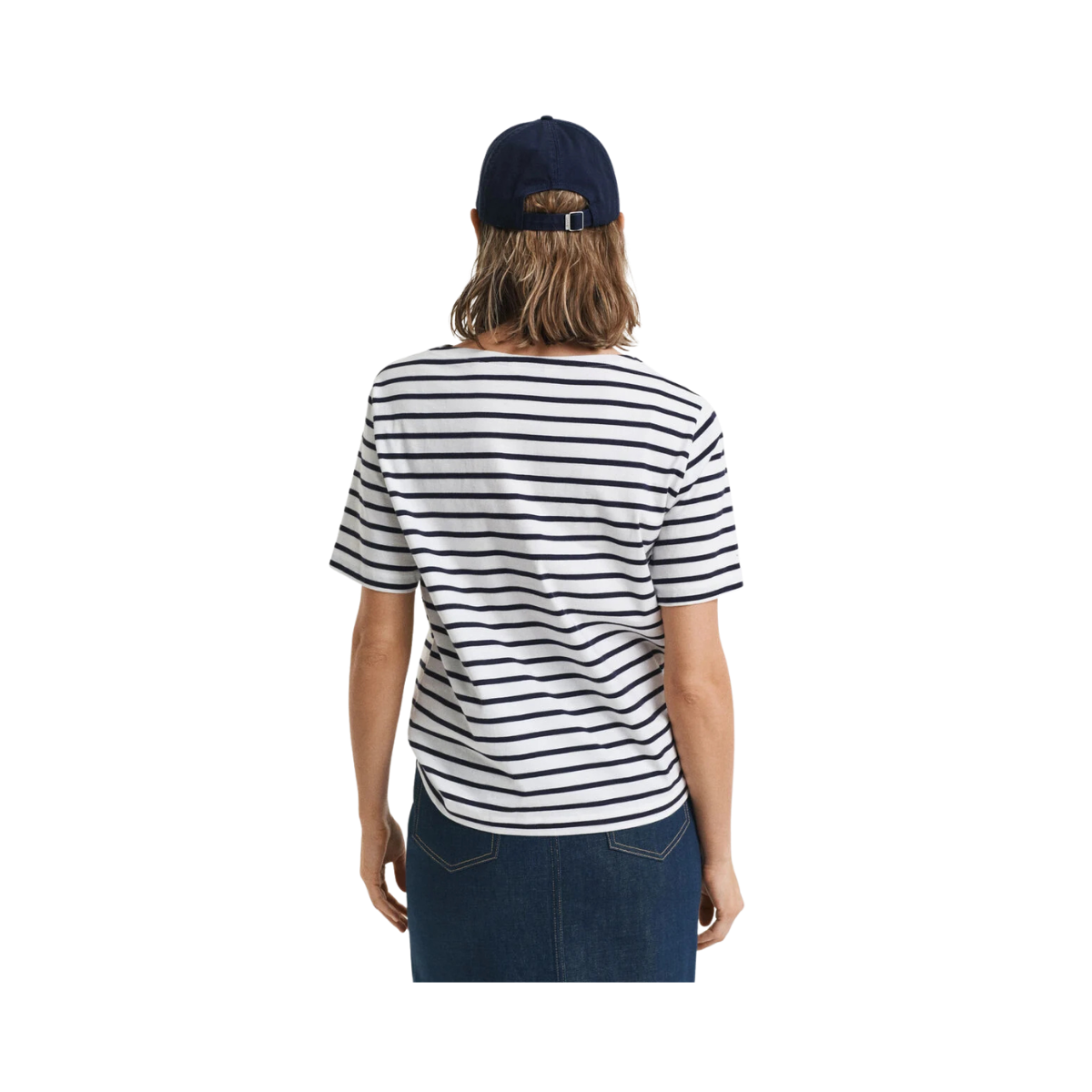 Stripe Boatneck Ss T-Shirt - 433 Evening Blue