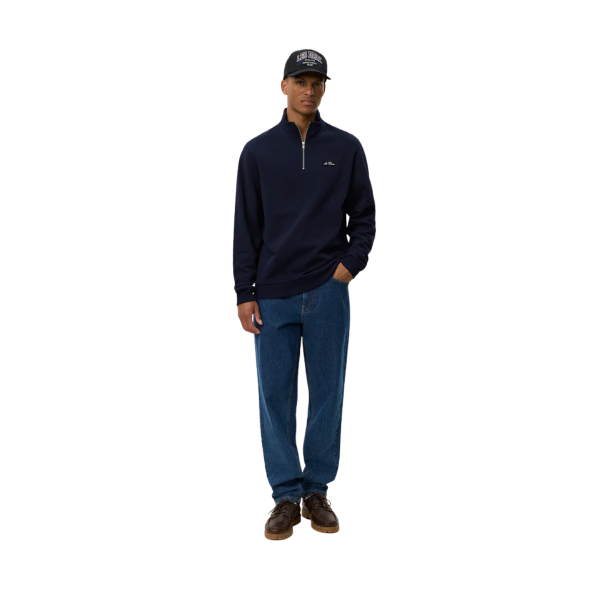 Patch Half-Zip Sweatshirt - dark navy