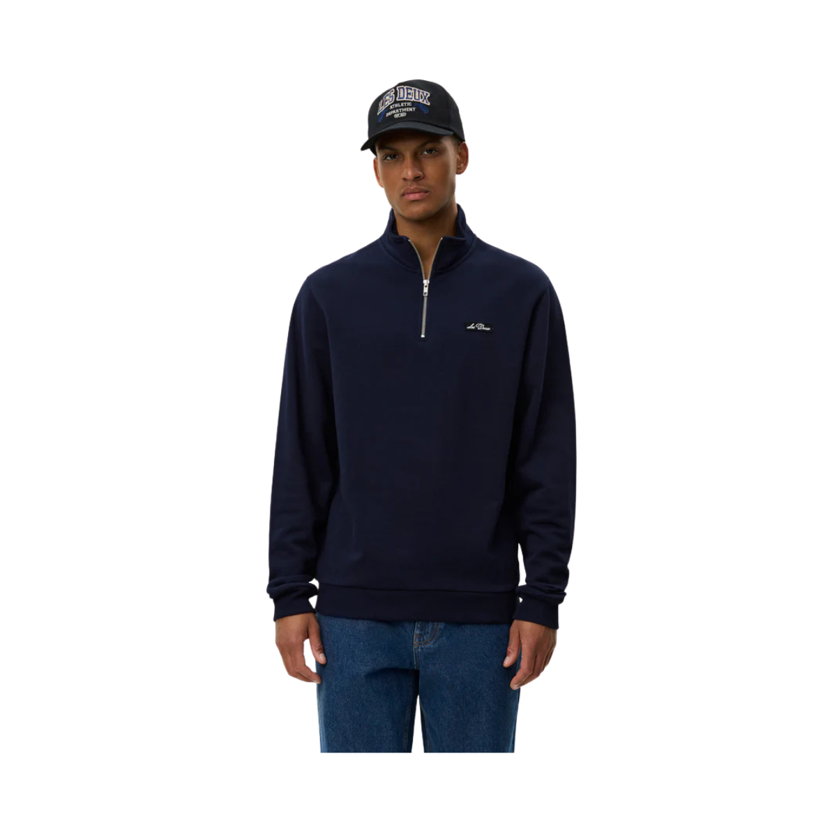 Patch Half-Zip Sweatshirt - dark navy
