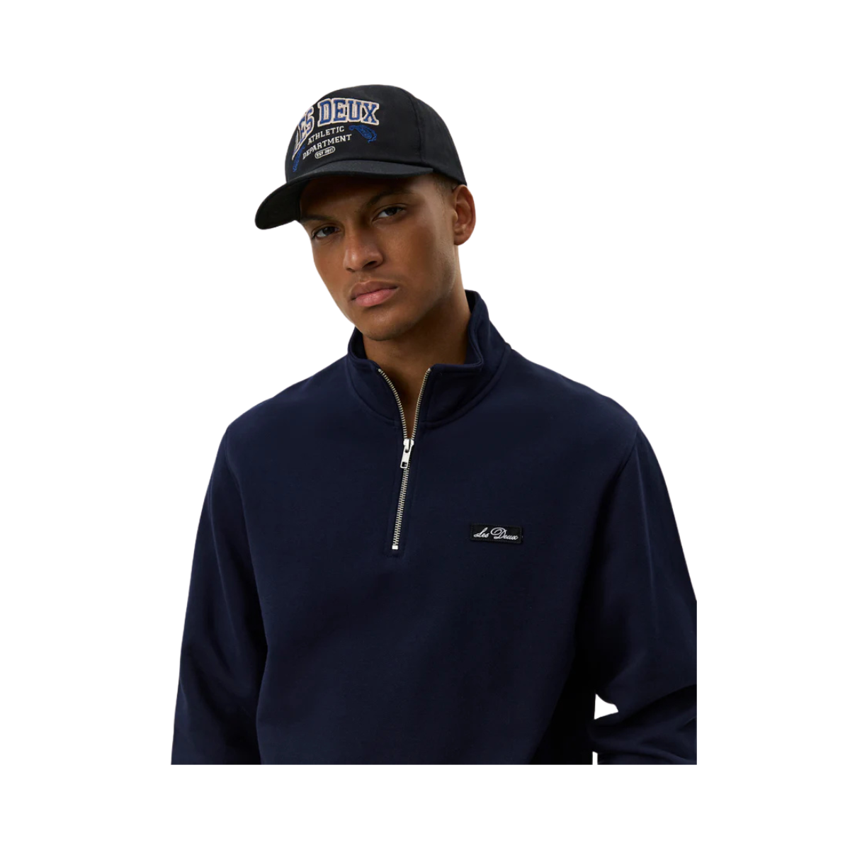 Patch Half-Zip Sweatshirt - dark navy