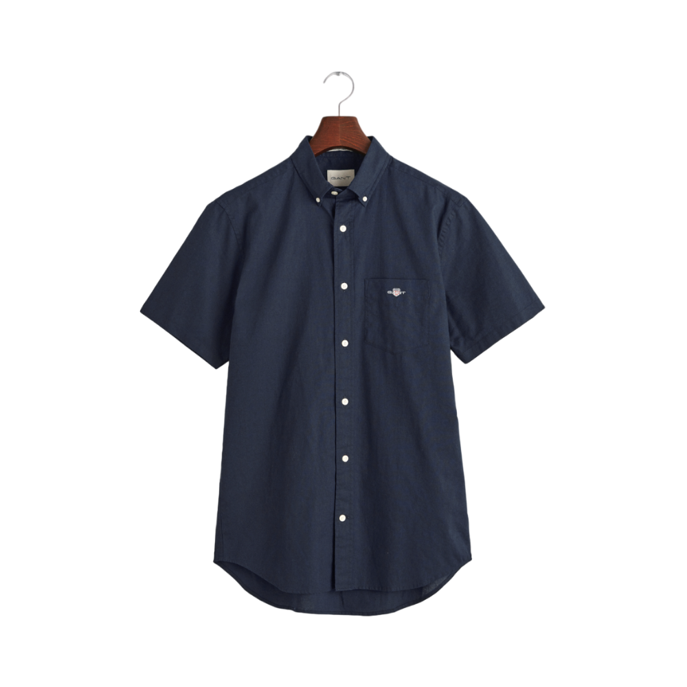 Cotton Linen SS Shirt - Navy