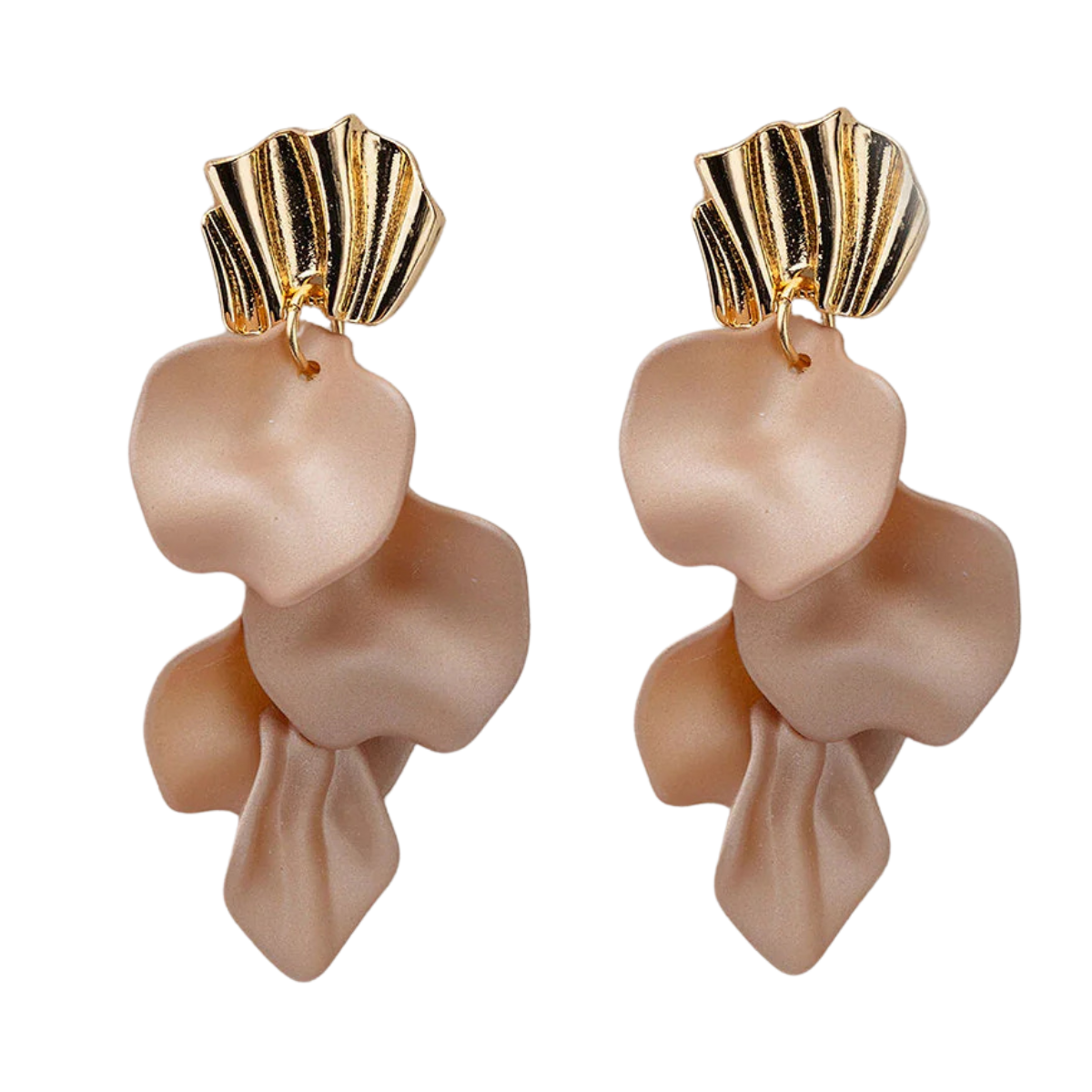 Wave Earrings - Nougat