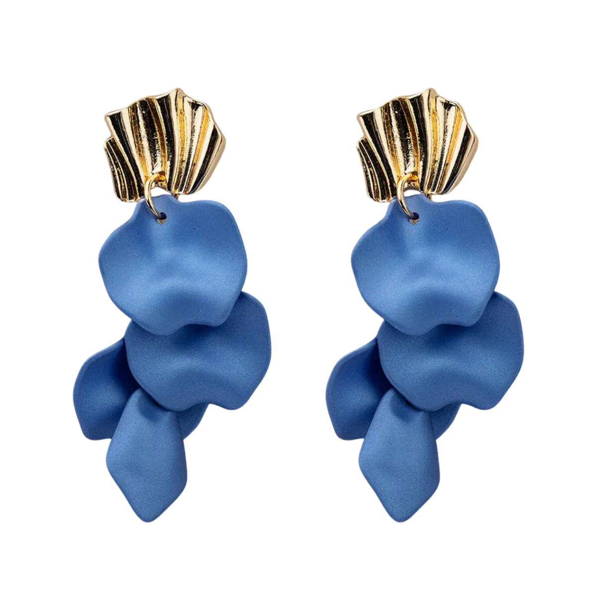 Wave Earrings Dark Pearl - Blue