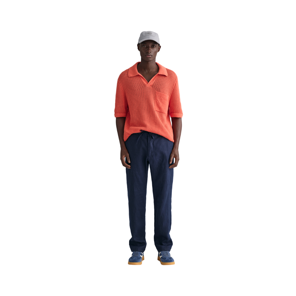 Relaxed Linen DS Pants - Marine