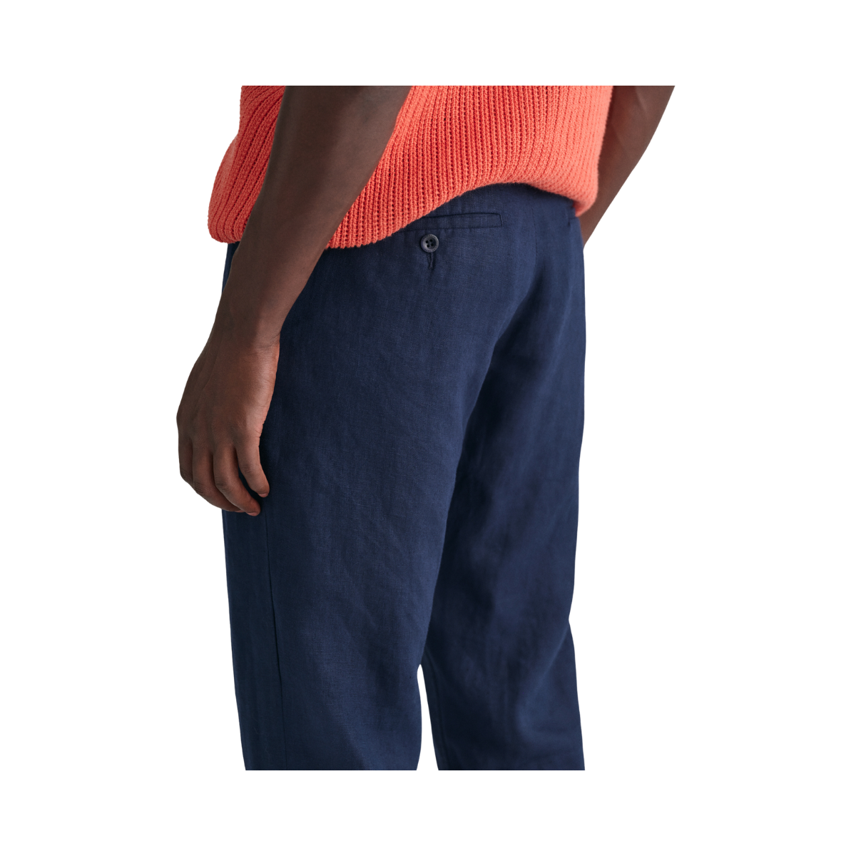 Relaxed Linen DS Pants - Marine