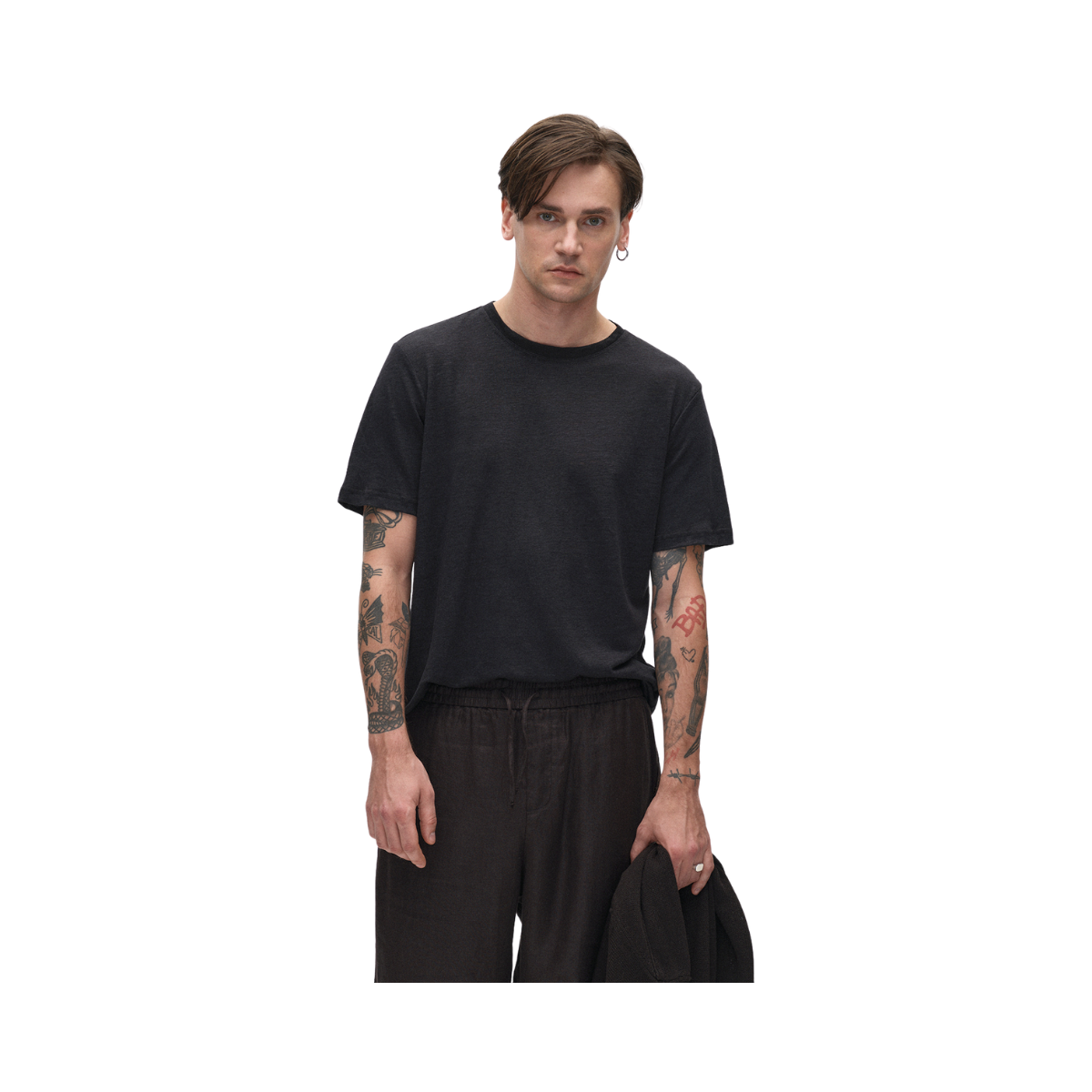 Duke Linen SS Tee - Black