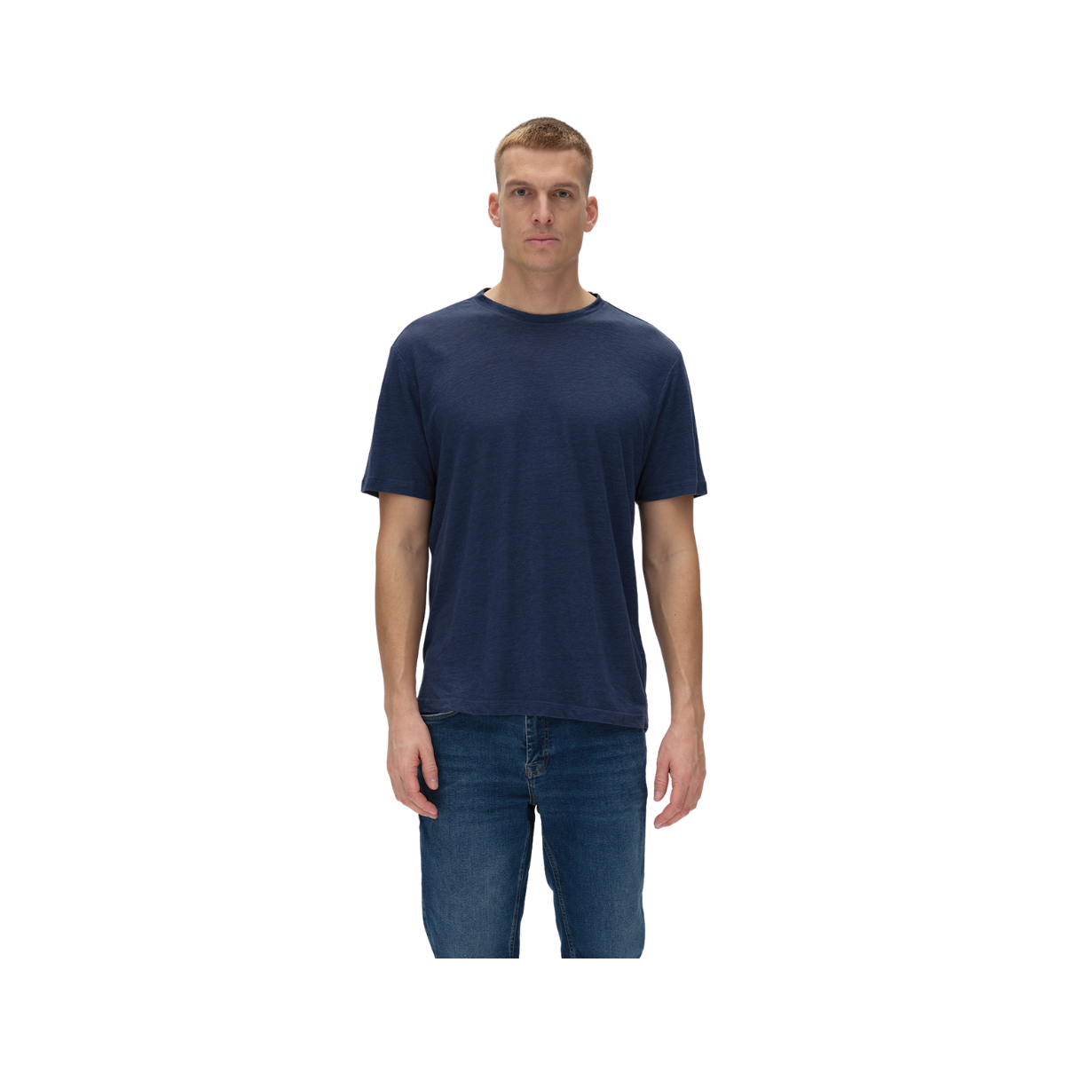 Duke Linen SS Tee - Dark Denim