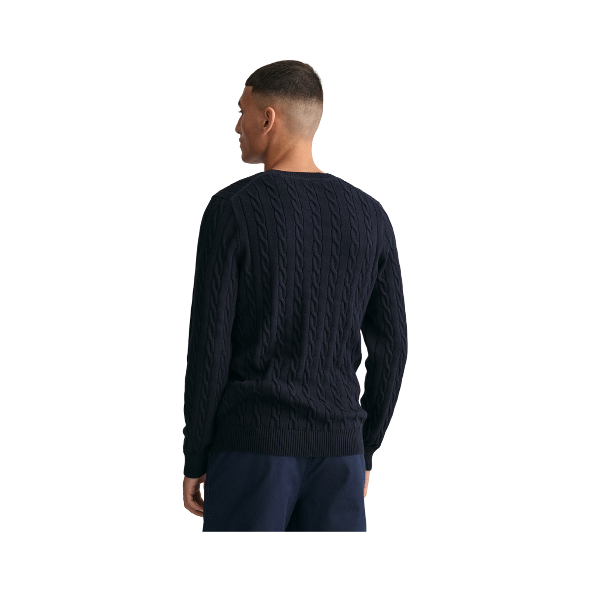 Cotton Cable C-Neck - Evening Blue