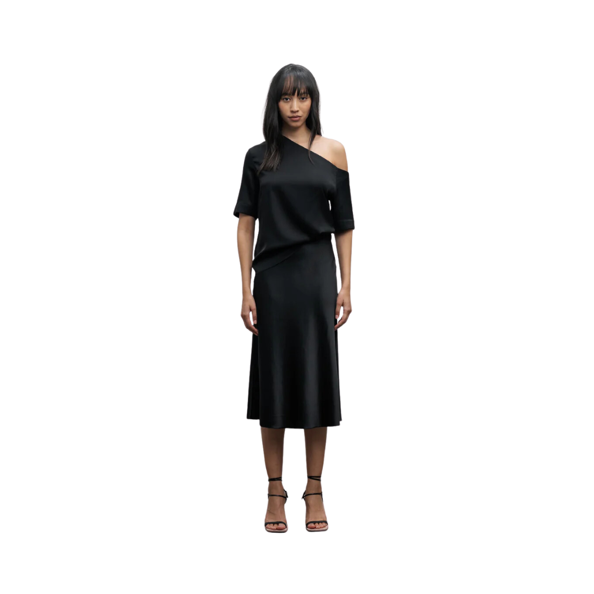 Hana Satin Skirt - Black