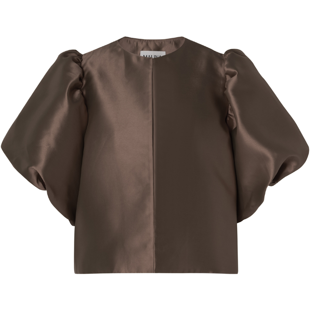 Cleo Pouf Sleeve Blouse - Brown