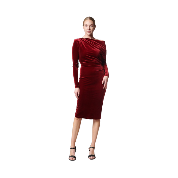 Lendiva Long Sleeve Cocktail Dress - Red