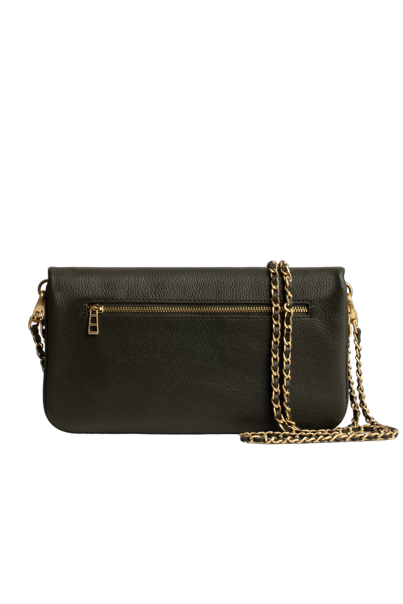 Rock Grained Leather Bag - MILITARY