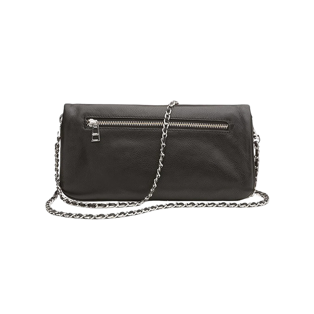Rock Grained Leather Bag - Black