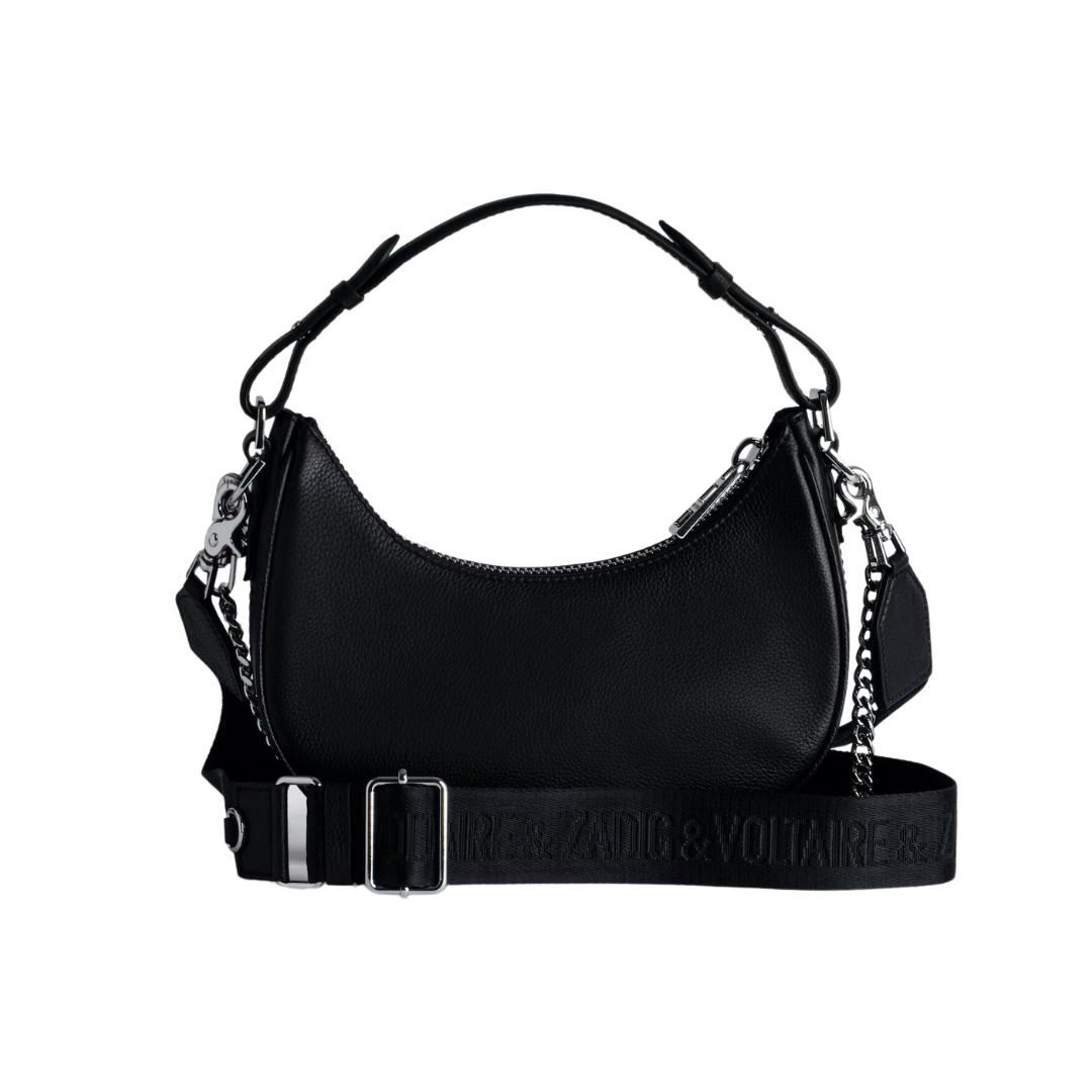 Moonrock Grained Leather Bag - Black