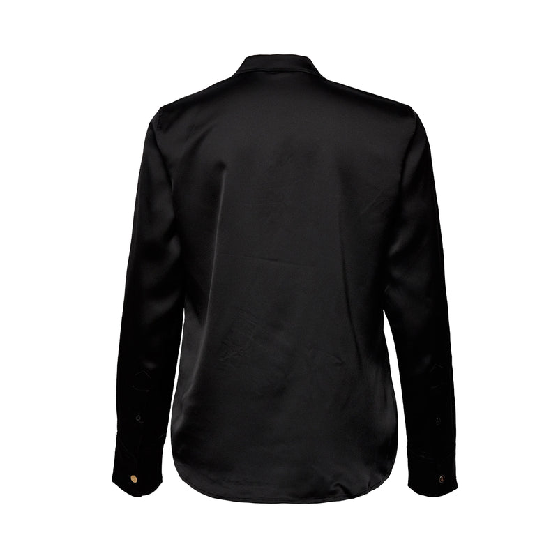 Jamelko Long Sleeve Button Front Shirt - Black