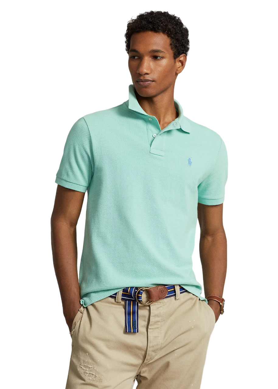 Custom Slim Fit Mesh Polo Shirt - Green