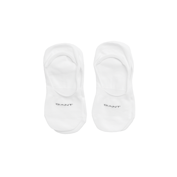 2P Solid Invisible Socks - White