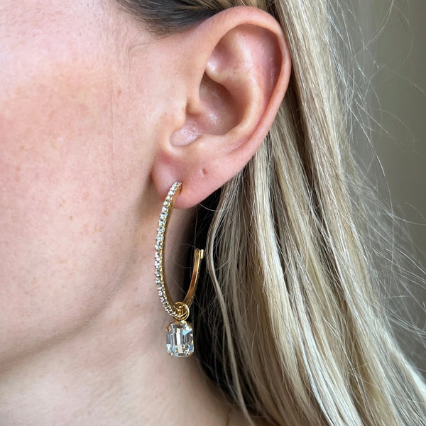 Lydia Loop Earrings Gold - White
