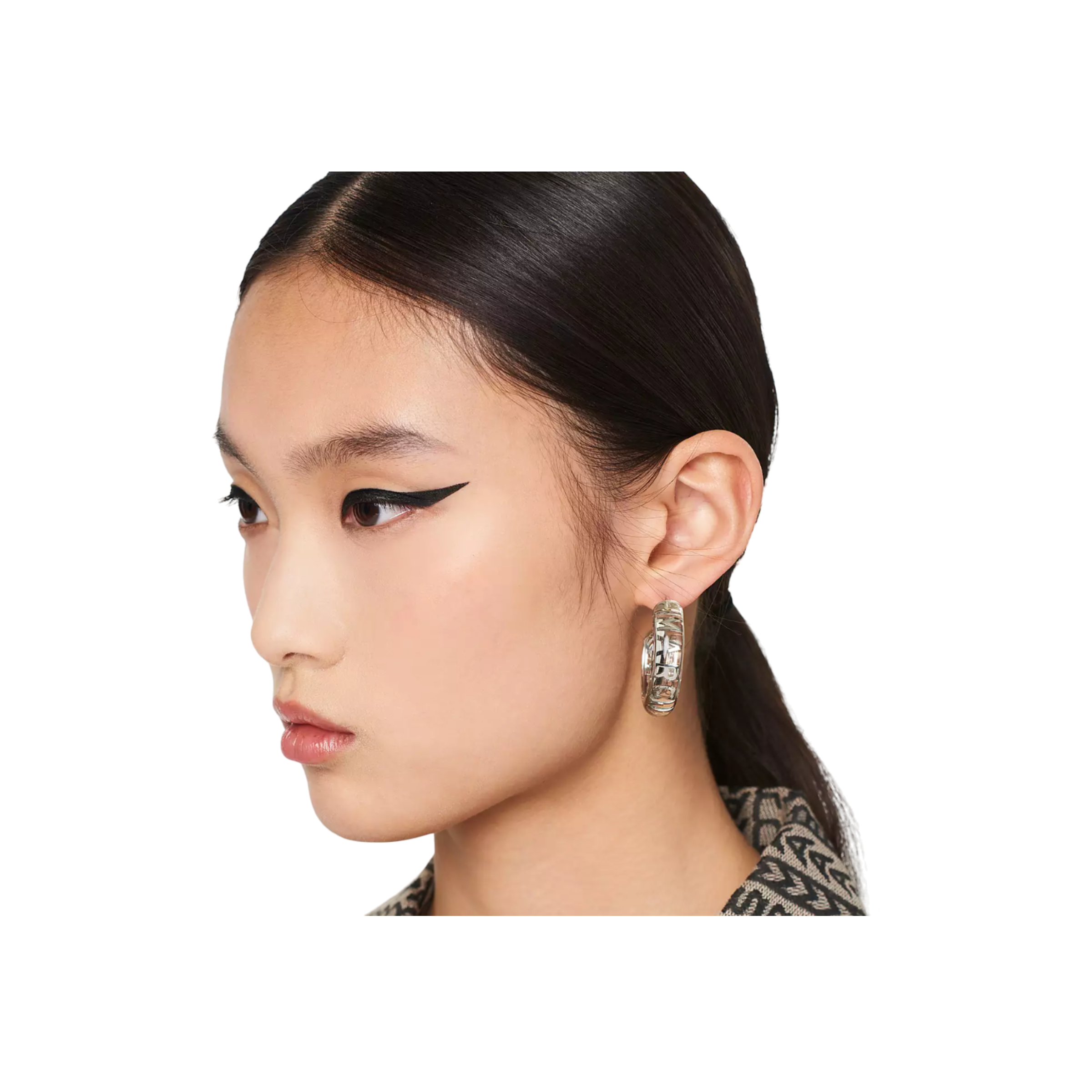 Monogram Hoops - Silver