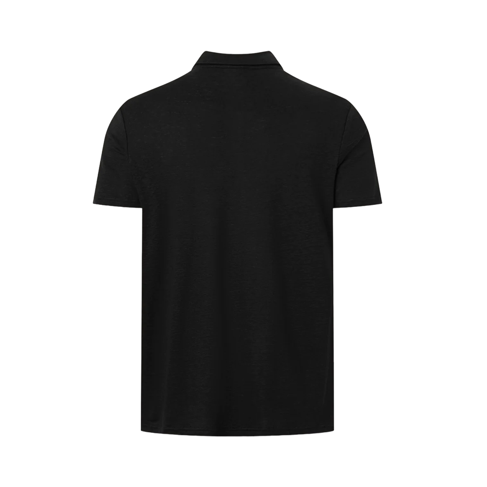 Linen polo - Black